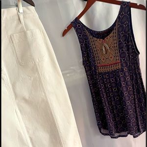 Anthropologie Boho Cami w/Muted Berry Cardigan